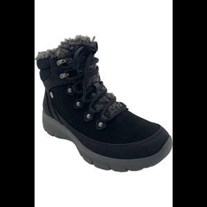 Skechers Black Lace-Up Faux-Shearling Ankle Boot Sexy Comfy. New With Tags.